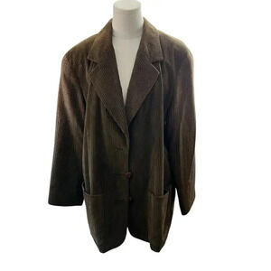 Havre Bernard Women 14 Brown Jacket Cotton‎ Wool Corduroy Barn Chore Vintage